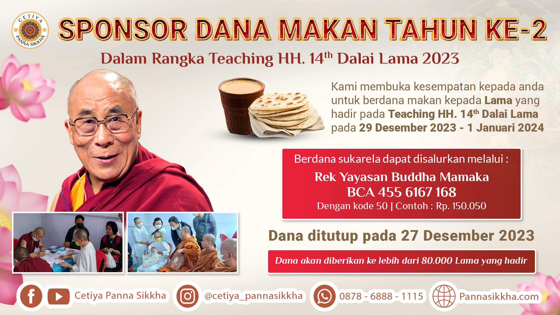 Dana Makan Dalai Lama CPS DESEMBER 2023